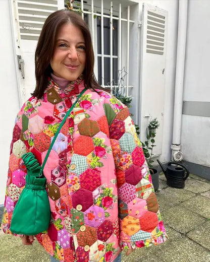 Cappotto in cotone da donna con stampa