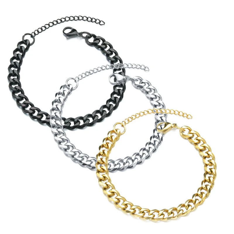 bracciale acciaio inox a  catena